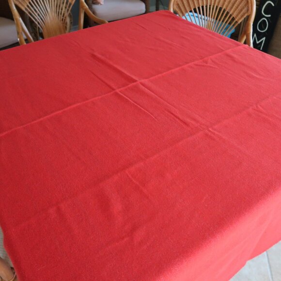 Threshold Oblong Tablecloth Red w/Red Metallic Woven Fabric 54" x 78" - Picture 1 of 5
